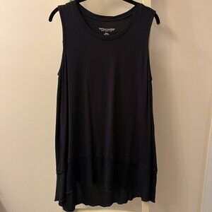 Soft Surroundings Eden Tiered Tunic Tank Top M Black